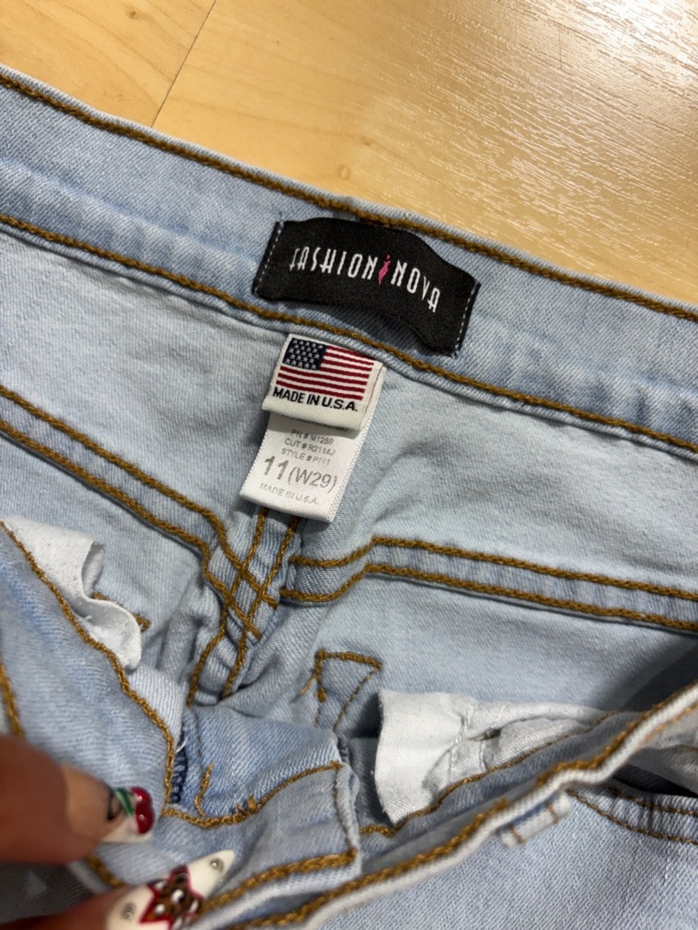 Fashion Nova Light Wash Distressed Skinny Jeans - Picture 3 of 4